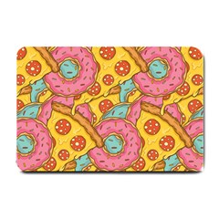 Fast Food Pizza And Donut Pattern Small Doormat  by DinzDas