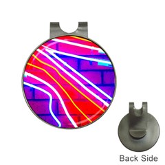 Pop Art Neon Lights Hat Clips With Golf Markers by essentialimage365