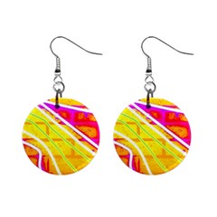 Pop Art Neon Wall Mini Button Earrings by essentialimage365