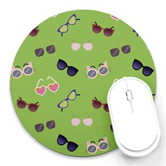 Sunglasses Funny Round Mousepads by SychEva