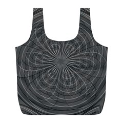 Abstract Spirals, Spiral Abstraction, Gray Color, Graphite Full Print Recycle Bag (l) by Casemiro
