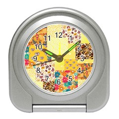 Yellow Floral Aesthetic Travel Alarm Clock by designsbymallika
