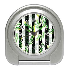 Minimal Stripes Pattern Travel Alarm Clock by designsbymallika