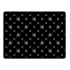 Black And White Funny Monster Print Pattern Double Sided Fleece Blanket (small)  by dflcprintsclothing