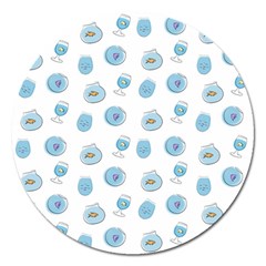 Aquarium With Fish Magnet 5  (round) by SychEva