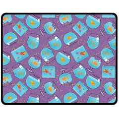Aquarium With Fish And Sparkles Fleece Blanket (medium)  by SychEva