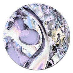 Landslide Baby Blue Magnet 5  (round) by MRNStudios
