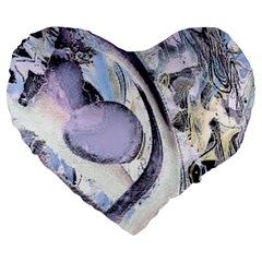 Landslide Baby Blue Large 19  Premium Flano Heart Shape Cushions by MRNStudios