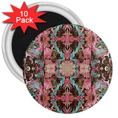 Velvet Arabesque 3  Magnets (10 Pack)  by kaleidomarblingart