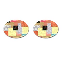 Tribal Mosaic Print Cufflinks (oval) by designsbymallika