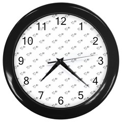Stylized Bird Cartoon Drawing Pattern Wall Clock (black) by dflcprintsclothing