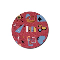 50s Rubber Round Coaster (4 Pack)  by NerdySparkleGoth