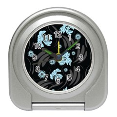 Folk Flowers Pattern Travel Alarm Clock by Eskimos