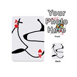 Black And White Abstract Linear Decorative Art Playing Cards 54 Designs (Mini) Front - HeartA