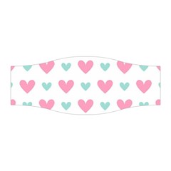 Pink Hearts One White Background Stretchable Headband by AnkouArts