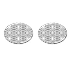 Modern Tribal Black And White Ornate Stripes Cufflinks (oval) by dflcprintsclothing