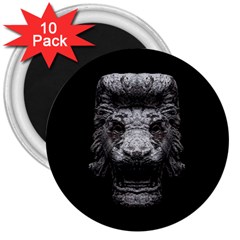 Creepy Lion Head Sculpture Artwork 2 3  Magnets (10 Pack)  by dflcprintsclothing
