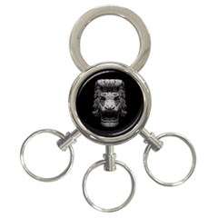 Creepy Lion Head Sculpture Artwork 2 3-ring Key Chain by dflcprintsclothing