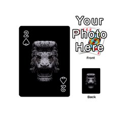 Creepy Lion Head Sculpture Artwork 2 Playing Cards 54 Designs (mini) by dflcprintsclothing