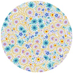 Flower Bomb 2 Wooden Puzzle Round by PatternFactory