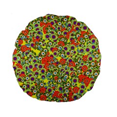 Flower Bomb 8 Standard 15  Premium Flano Round Cushions by PatternFactory