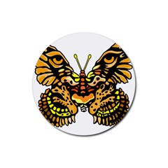 Bigcat Butterfly Rubber Coaster (round)  by IIPhotographyAndDesigns