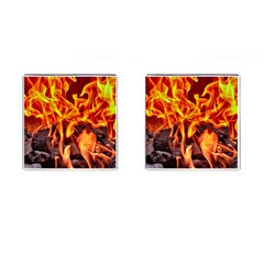 Fire-burn-charcoal-flame-heat-hot Cufflinks (square) by Sapixe
