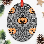 Pumpkin Pattern Oval Filigree Ornament (Two Sides) Front