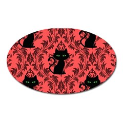Cat Pattern Oval Magnet by NerdySparkleGoth