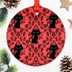 Cat Pattern Round Ornament (two Sides) by InPlainSightStyle