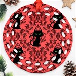 Cat Pattern Round Filigree Ornament (Two Sides) Front