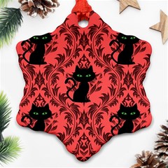 Cat Pattern Snowflake Ornament (two Sides) by NerdySparkleGoth
