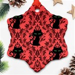 Cat Pattern Snowflake Ornament (Two Sides) Back