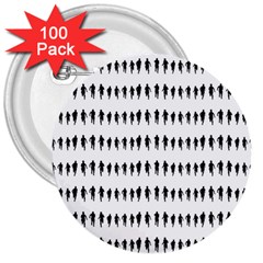 Athletic Running Graphic Silhouette Pattern 3  Buttons (100 Pack)  by dflcprintsclothing