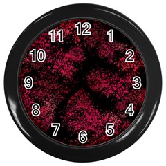Red Abstraction Wall Clock (black) by SychEva