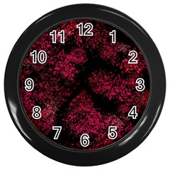 Red Abstraction Wall Clock (black) by SychEva