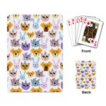 Funny Animal Faces With Glasses On A White Background Playing Cards Single Design (Rectangle) Back
