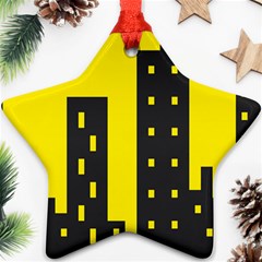 Skyline-city-building-sunset Ornament (star) by Sudhe