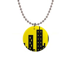 Skyline-city-building-sunset 1  Button Necklace by Sudhe