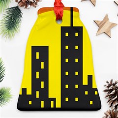 Skyline-city-building-sunset Bell Ornament (two Sides) by Sudhe