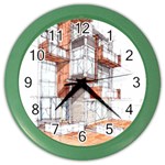 Rag-flats-onion-flats-llc-architecture-drawing Graffiti-architecture Color Wall Clock Front