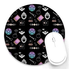 Pastel Goth Witch Round Mousepads by NerdySparkleGoth