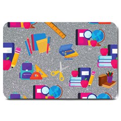80s And 90s School Pattern Large Doormat  by NerdySparkleGoth