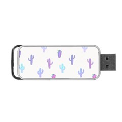 Purple And Blue Cacti Portable Usb Flash (one Side) by SychEva
