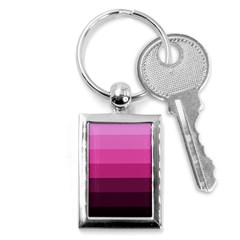 Pink Gradient Stripes Key Chain (rectangle) by Dazzleway
