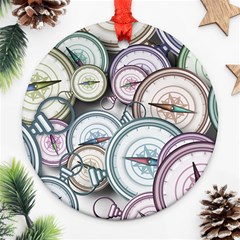 Compass-direction-north-south-east Ornament (round) by Sudhe