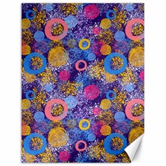 Multicolored Splashes And Watercolor Circles On A Dark Background Canvas 18  X 24  by SychEva