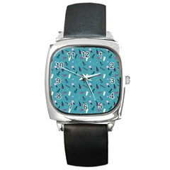Manicure Supplies  Nail Polish Square Metal Watch by SychEva