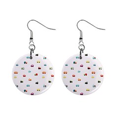 Cute Bright Little Cars Mini Button Earrings by SychEva