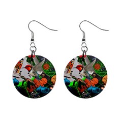 Through Space And Time Mini Button Earrings by impacteesstreetwearcollage